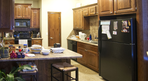 Peter Free's DxO ViewPoint review photo showing leveling corrections added to vertical corrections in kitchen scene.